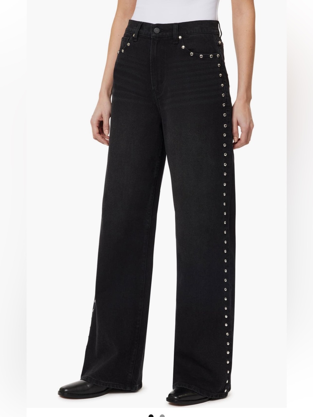 Habitual Gemma Studded High Waist Wide Leg Jeans